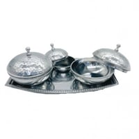 طقم تمرية معدن فضي