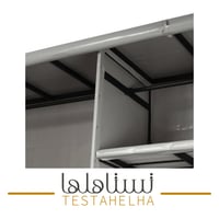 دولاب ملابس و ارفف حديد (2 متر رصاصي)