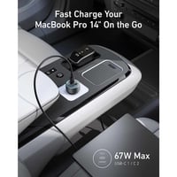 انكر | شاحن سيارة بقوة 67 واط منفذين تايب سي ومنفذ...