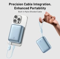 JODA | بطارية متنقلة هالو 10K مع سلك مدمج سماوي