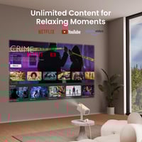 جهاز عرض محمول بروجكتر Yaber T1 Pro مع قاعدة مدمجة...