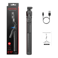 عصا سيلفي - حامل تصوير ذكي بتتبع الوجه AI 360° وقا...