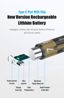 بطاريات جيبل AAA قابلة للشحن بمنفذ USB-C، 800mAh -...