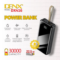 باور بانك بسعة 30000mAh من DENX م/ DX416