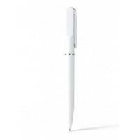 قلم معدني فاخر وأنيق باللون الأبيض مطفي مع إطار كر...