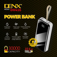 باور بانك بسعة 30000mAh من DENX م/ DX416