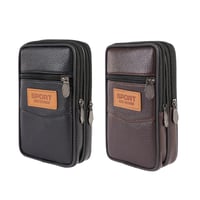 حقيبة حزام صغيرة جلدية متعددة الجيوب م/7657-9