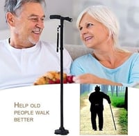 عكاز قابل للطي مع ضوء LED