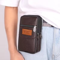 حقيبة حزام صغيرة جلدية متعددة الجيوب م/7657-9