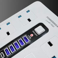 توصيلة كهربائية 6 افياش مع 6 منافذ طول السلك 5 متر...