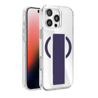 جراب (أيفون 15 برو ماكس) شفاف مع مسكة ماق سيف