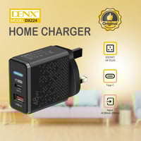 شاحن منزلي سريع متعدد المخارج DENX م/ DX224