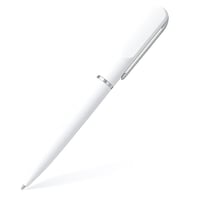 قلم معدني فاخر وأنيق باللون الأبيض مطفي مع إطار كر...