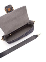 DENIM BAGUETTE WITH MONOGRAM شنطة