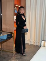 فستان اسود كريب