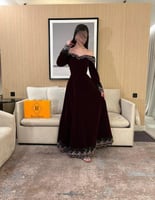 فستان سهره عنابي