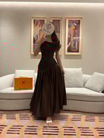 فستان بني سهره انيق