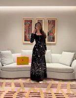 فستان سهره اسود مخمل مورد