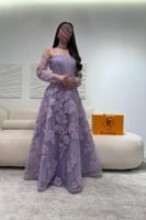 فستان موف ملكة مع كمام تعطي شكل مميز