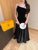 فستان أسود ناعم أنيق