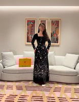 فستان سهره اسود مخمل مورد
