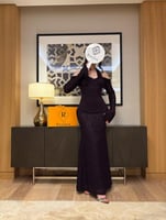 فستان بنفسجي داكن دانتيل فاخر