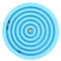 تحدي متاهة ايصال الكور الثلاث للمحور