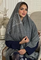 طرحة رصاصي لينن خفيفه وباردة مطرزة بالخيوط رقم