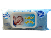 مناديل مبلل غير معطرة رولانا أكوا للأطفال ١٠٠ مندي...