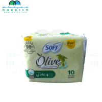 فوط سوفي بزيت الزيتون المرطب عادي 10 فوطة