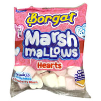 مارشميلو بورقات قلوب الفانيلا والفراولة 150 جرام