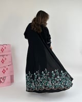 عباية سوداء تطريز أغصان - G215