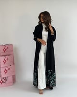 عباية سوداء تطريز أغصان - G215