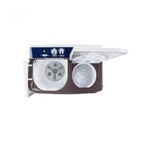 ال جي غسالة حوضين، 12 كيلو، أبيض