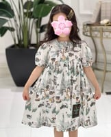 فستان بناتي بطبعات جميله