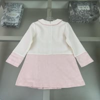 فستان بناتي شتوي بالوانين الوردي والسكري الجميله