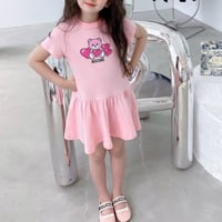 فستان وردي بناتي جميل