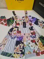 فستان ناعم بنقشات أنيقه