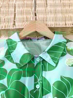 فستان كاجوال أخضر بأكمام طويلة بنقشة زهور، مع حزام