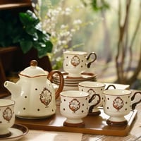 طقم إبريق شاي +2 كوب سيراميك جيربيرا أرنب - تصميم...