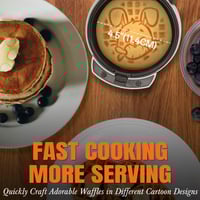 ماكينة وافل صغيرة 6 في 1 مع 8 أطباق وافل (قابلة لل...