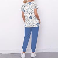 سكراب نقشة زهور أزرق وذهبي محورية