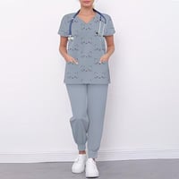 سكراب رمادي فاتح مع طبعات قطط كرتونية