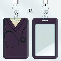 حامل بطاقة بتصميم سماعة طبية مع حزام للرقبة، بلاست...