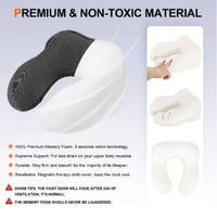 وسادة سفر مغطاة على شكل حرف U، وسادة سفر ميموري فو...