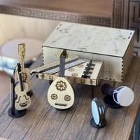 طقم تحف تذكار آلات موسيقية خشب ديكور ٦ قطع - عود ج...