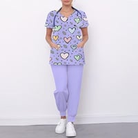 سكراب بلون أرجواني فاتح مع قلوب بسيطة متعددة الألو...