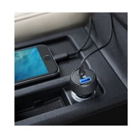 شاحن سيارة ايفون 24واط + USB -اسود - ماركة ANKER