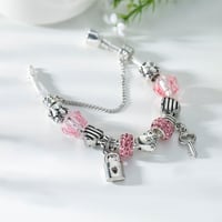 سوار مطلي فضة عيار 925 مزين بخرزات وعناصر باندورا...