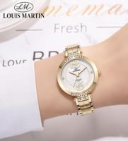 ساعة نسائية من لويس مارتن اللون الذهبي